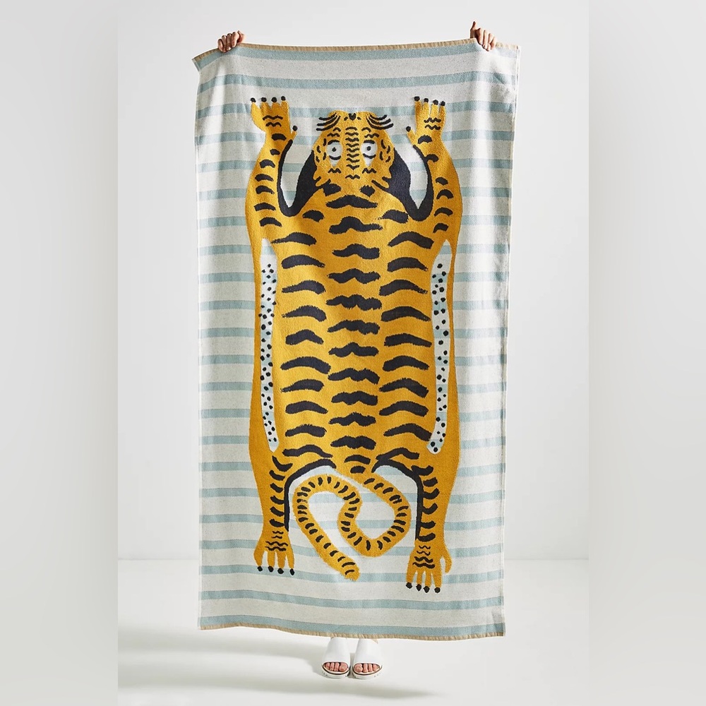 Anthropologie Tiger Cotton Beach Towel